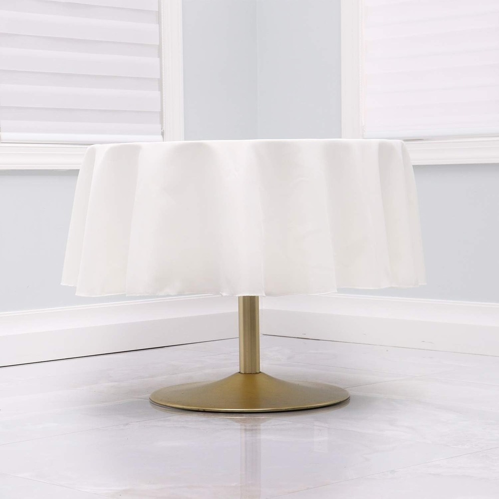 Kadut 70" Round Tablecloths for Circular Table Cover Ivory Polyester Washable